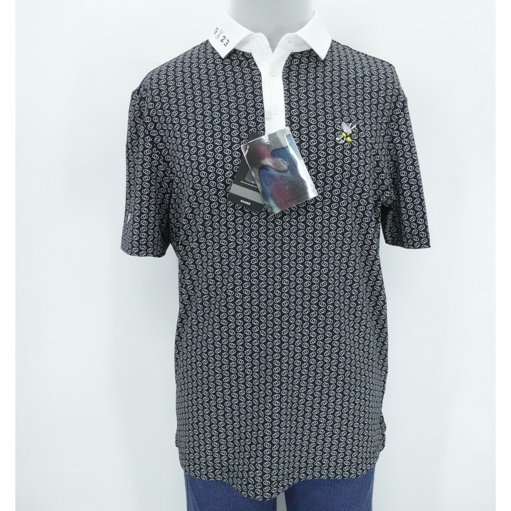 Winged Foot Golf‎ Club ShirtMens M Black Geometric Antibacterial Odor Control